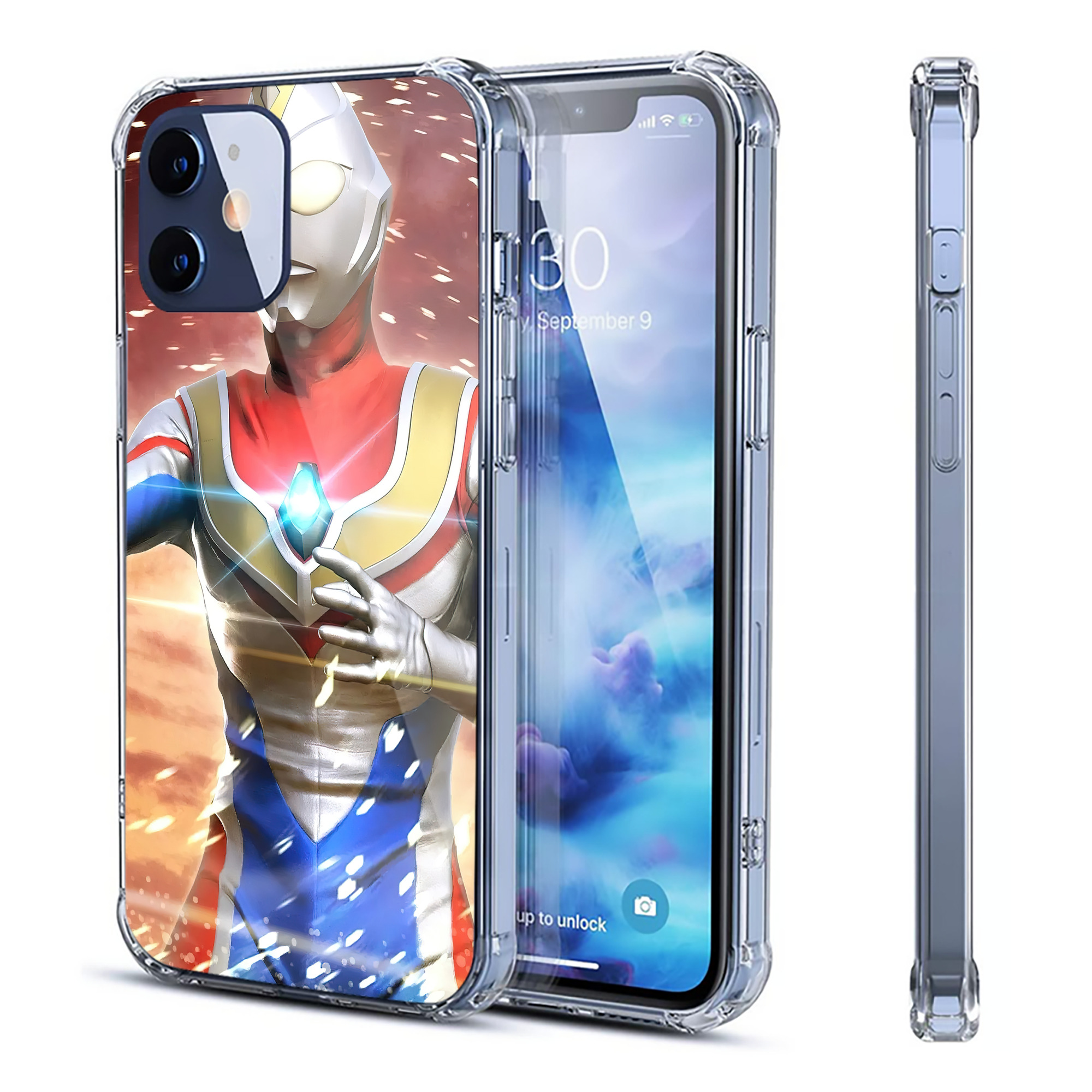 （画像用） ウルトラマン Ultraman 【iPhone 12シリーズ対応】透明スマホケース（クリアソフトケース）